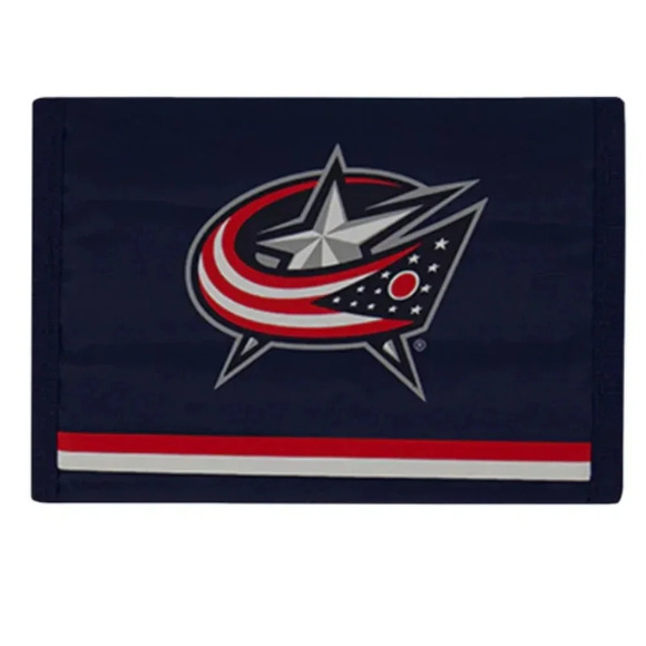 NHL - Columbus Blue Jackets Tri-Fold Wallet (BLUWAL) Navy / Red - Picture 1 of 3